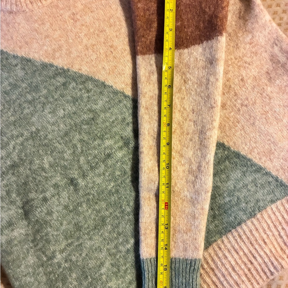 Madewell Tri-Tone Sweater - Green, Cream, Brown - Picture 2 of 8